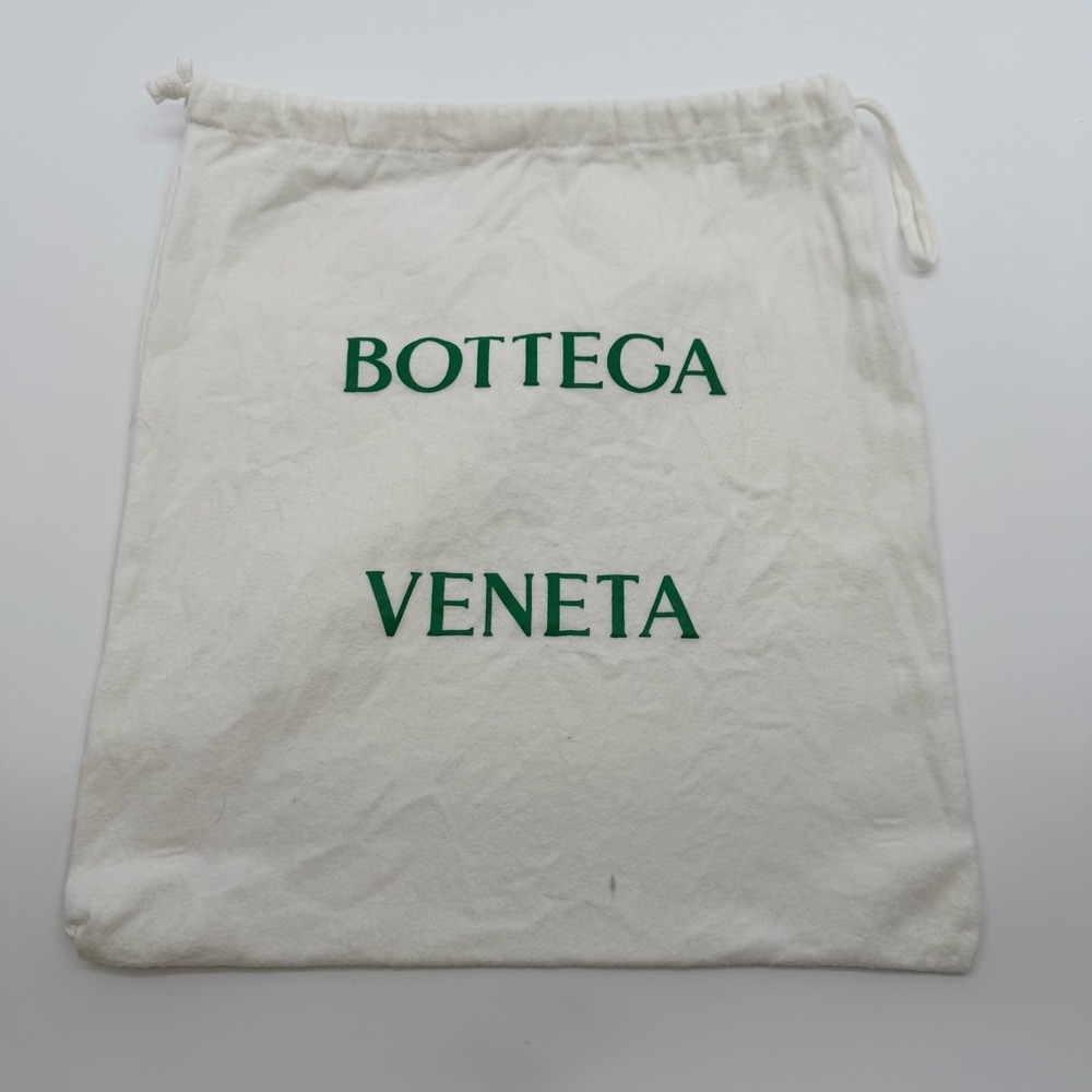 Bottega Veneta Dust Bag White Green Logo Cotton Flannel Drawstring Storage Bag